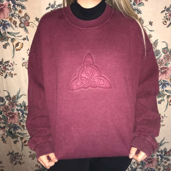 Embossed Triquetra Celtic Crewneck - Picture 3 of 4